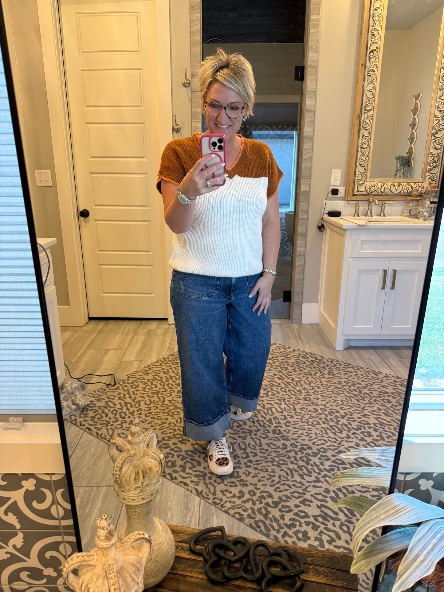 Dynamic Duo V-Neck Sweater Top