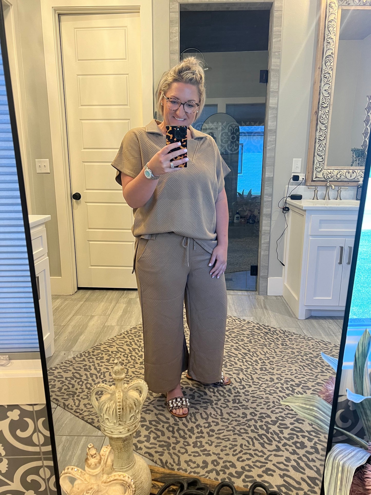 See and Be Seen Textured Cropped Wide Pants