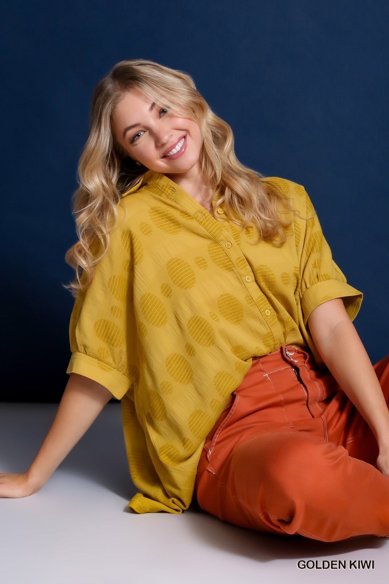 Polka Dot Button Down Top