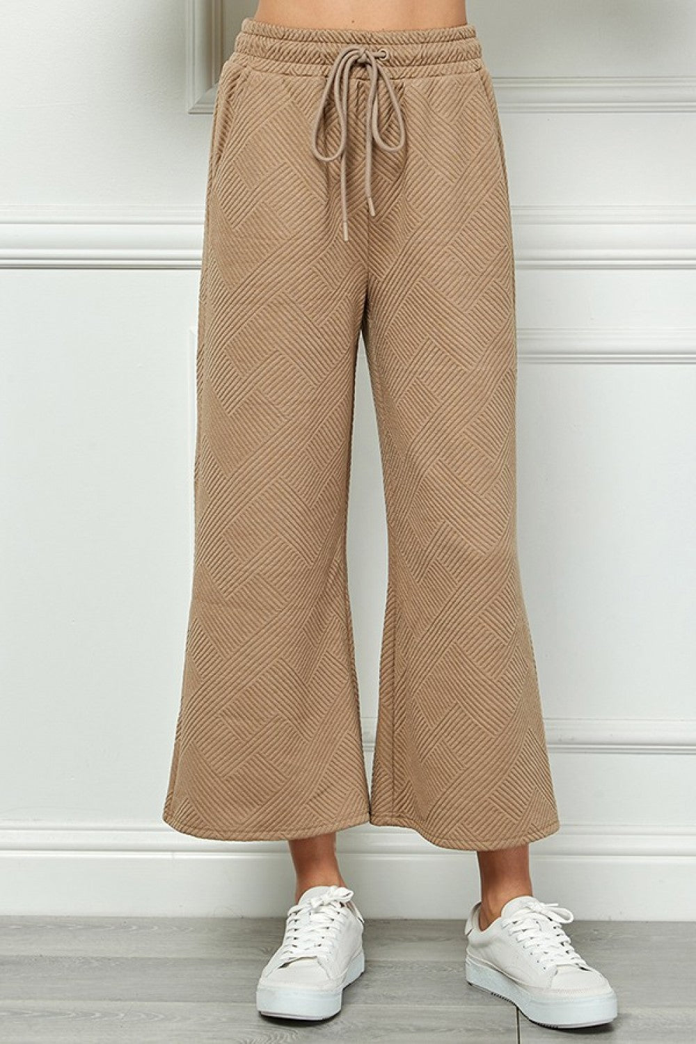 See and Be Seen Textured Cropped Wide Pants