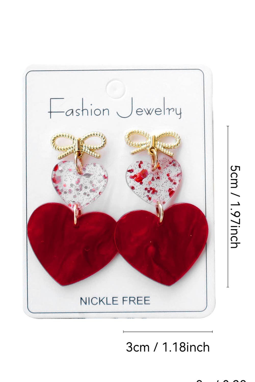 Bow Knot Heart Shape Dangle Earrings