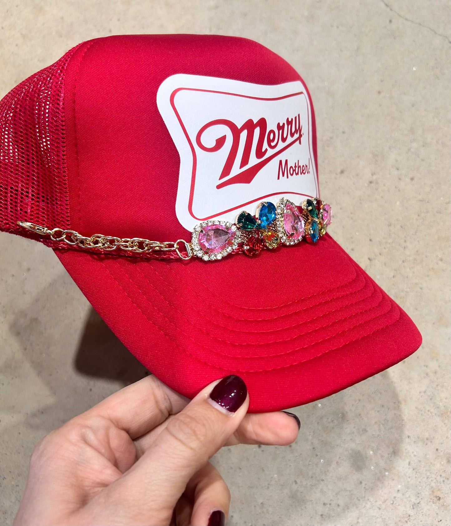 Multicolor Rhinestone Trucker Chain