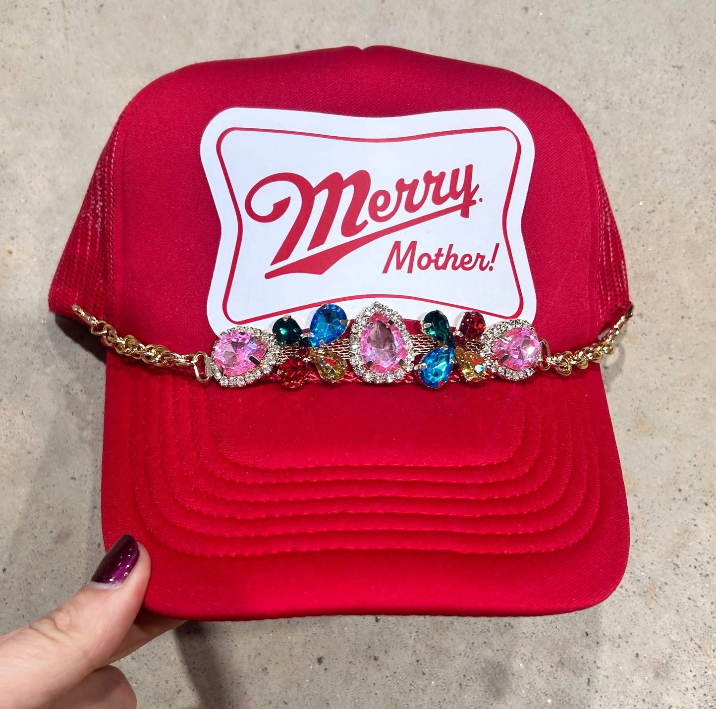 Multicolor Rhinestone Trucker Chain