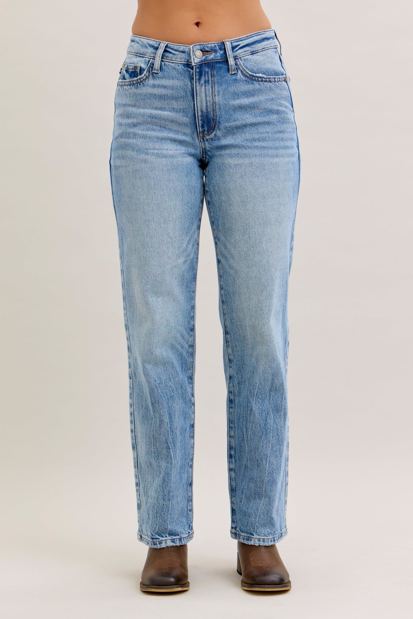 Heather Mid Rise Rigid Magic Straight