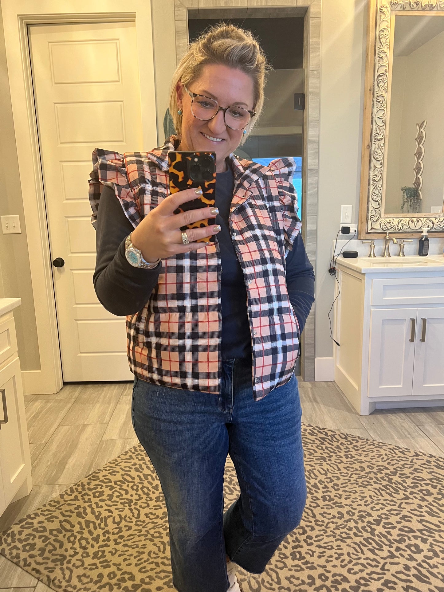 Nora Plaid Puffer Vest