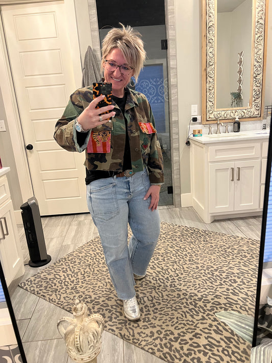 Cropped Camo Tiger Jacket