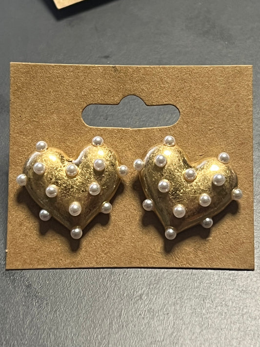 Pearl Heart Earrings