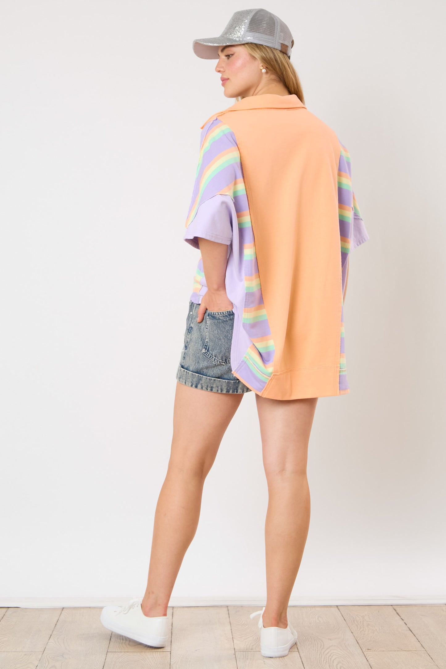Stripe Short Sleeve Top