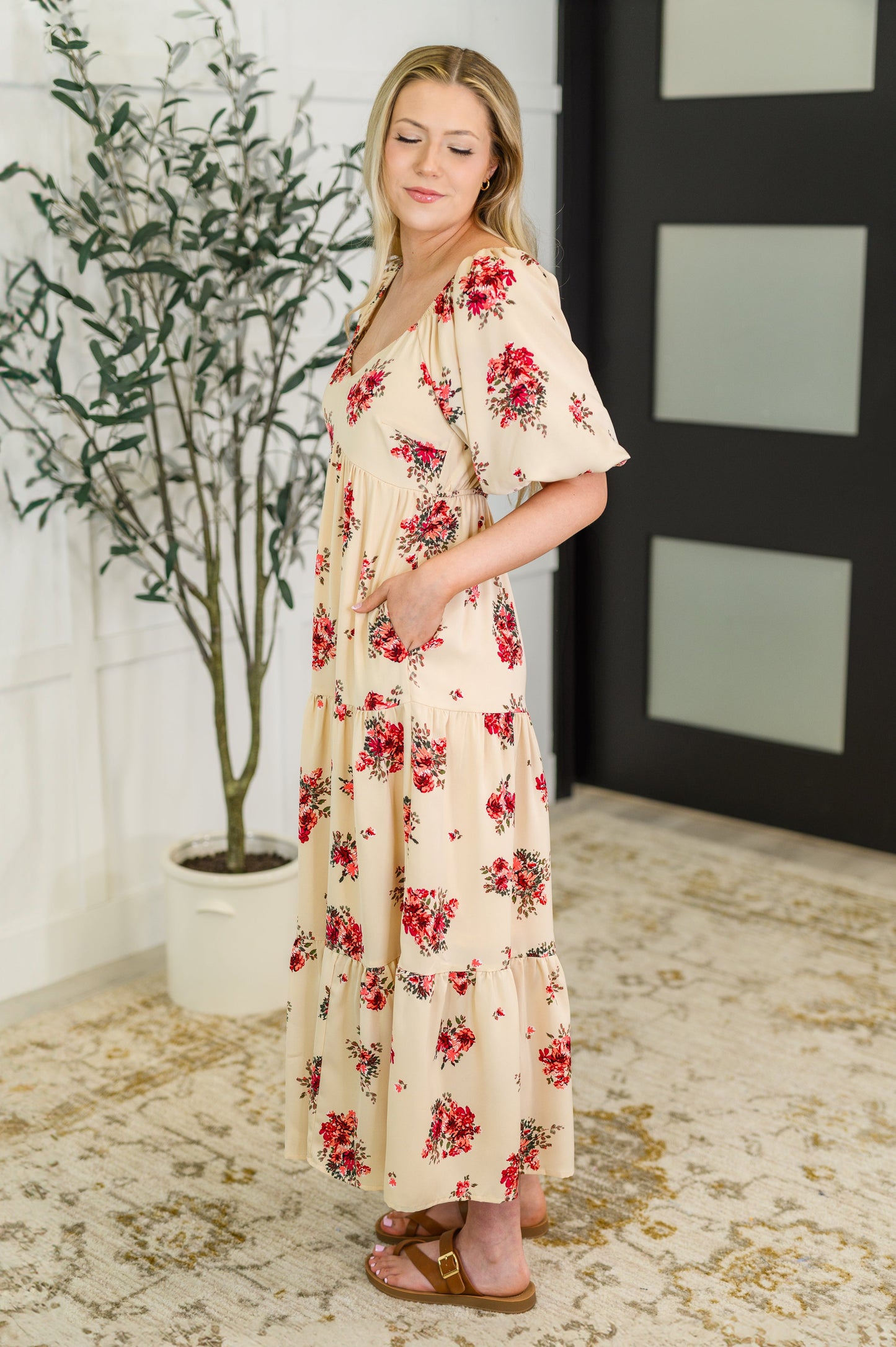 Petals & Postcards Balloon Sleeve Dress