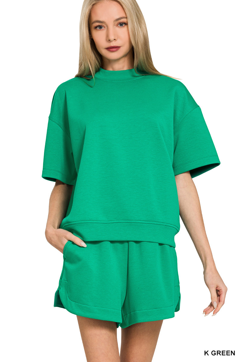 Scuba High Neck Top & Dolphin Shorts Set