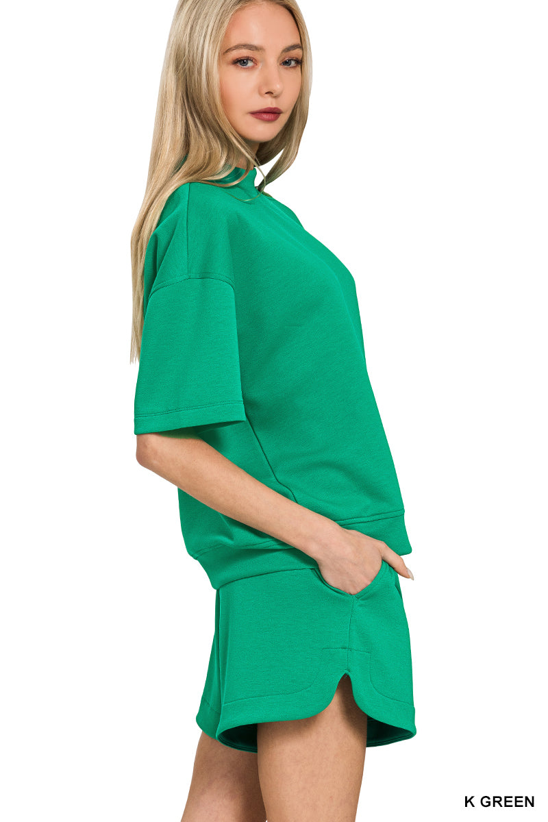 Scuba High Neck Top & Dolphin Shorts Set