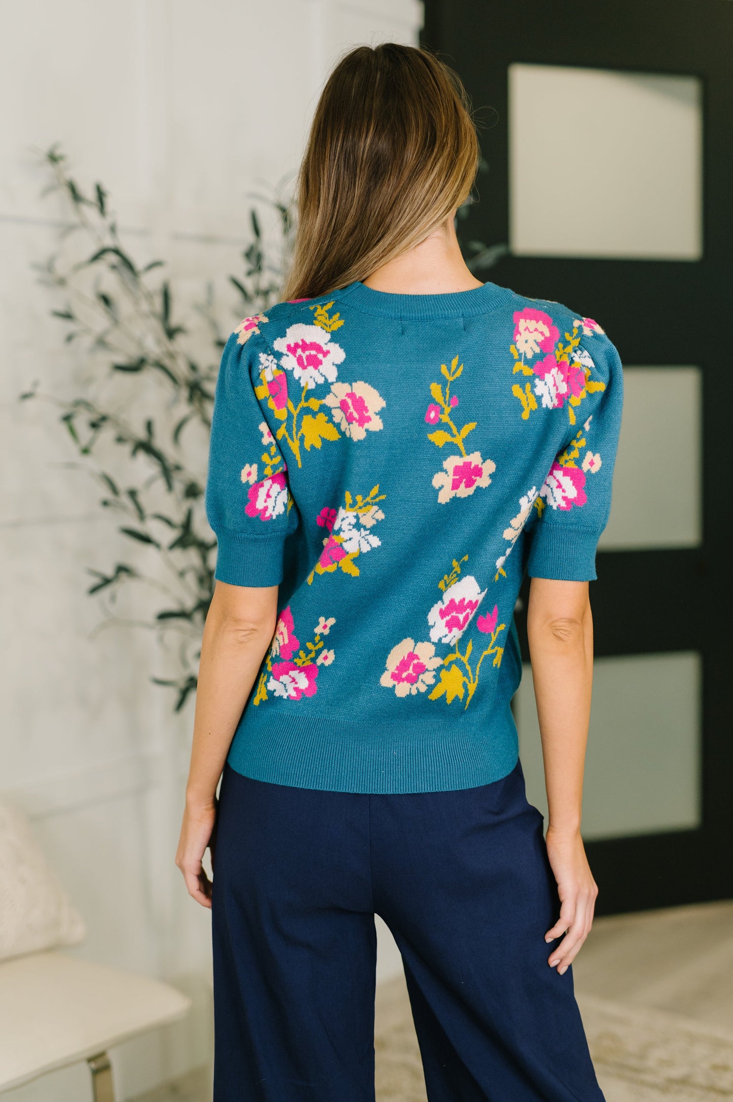 Right for Each Other Knit Floral Top