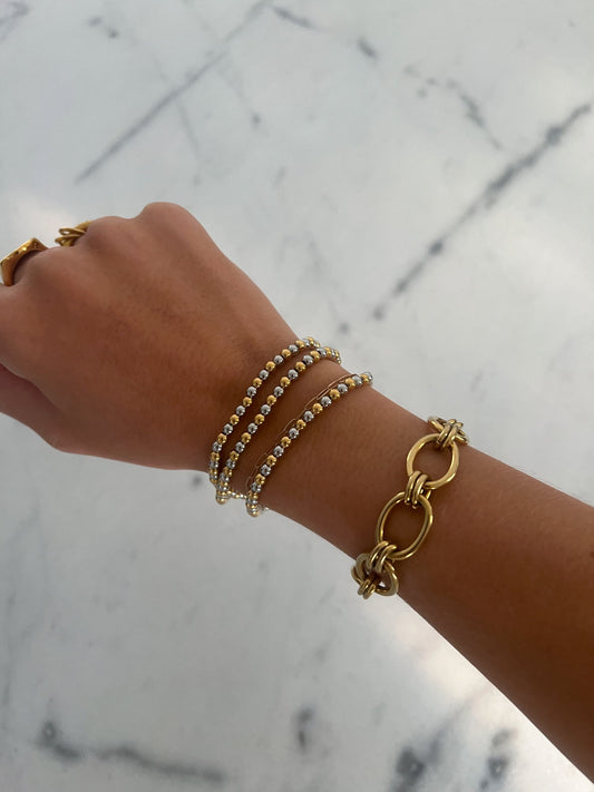 ChanSutt Pearl TWO TONED BEADED BRACELET