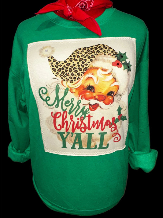Merry Christmas Y'all Patch Sweatshirt
