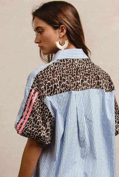 Stripe Pattern with Leopard Prints