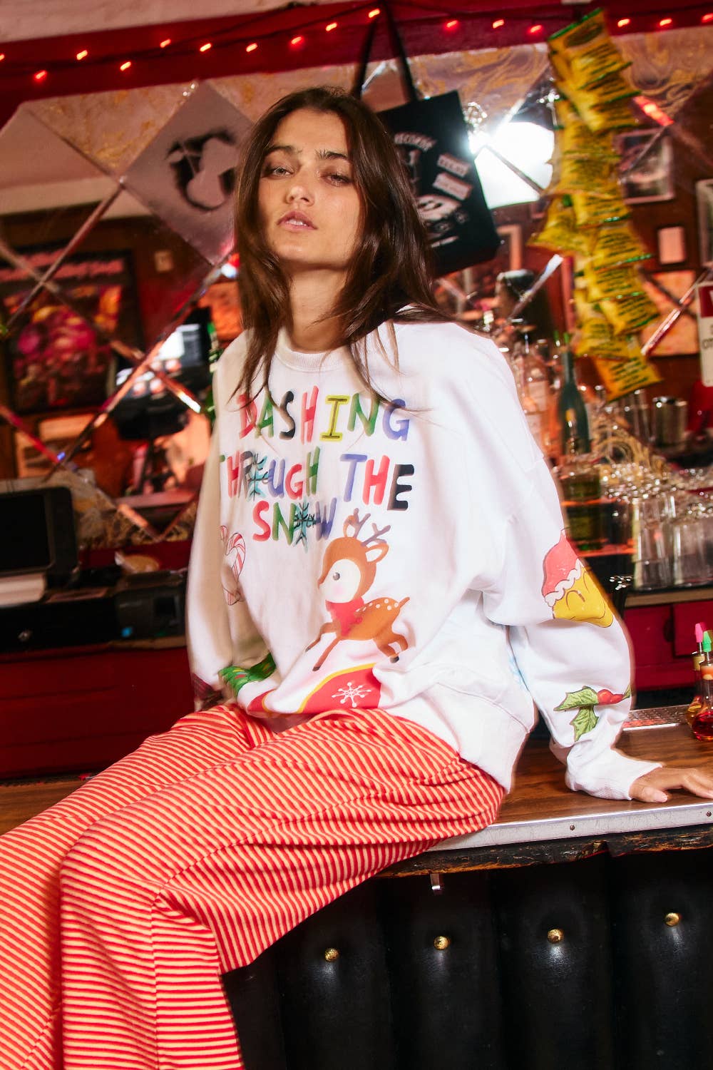 Colorful Christmas Graphic Sweatshirt